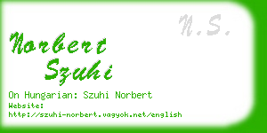 norbert szuhi business card